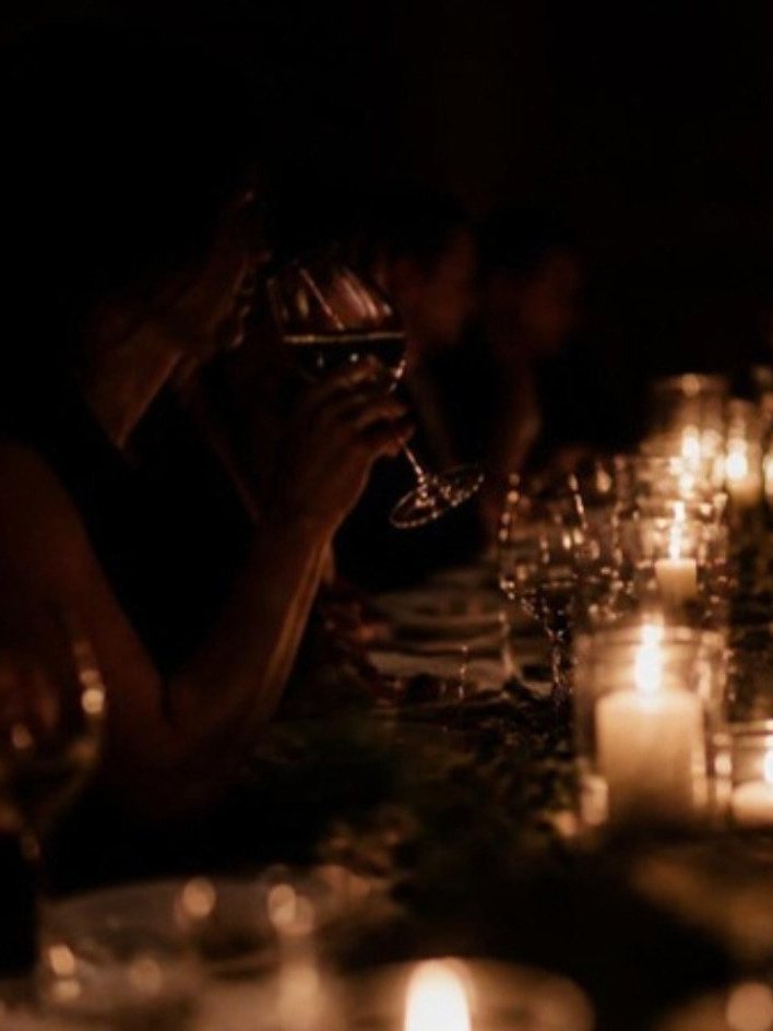 A long private dinner by candlelight